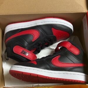 Nike Kids Black and Red High-Top Sneakers